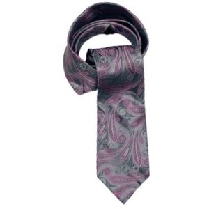 Stafford Paisley Designed Pink and Grey Necktie Men’s Size: O/S